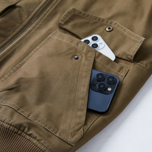 Jeep (JEEP) jacket men's velvet thickened jacket middle-aged men's winter cotton clothing pure cotton warm casual large size military jacket men camel XL recommended weight 155Jin Jin equals about 0.5 kg