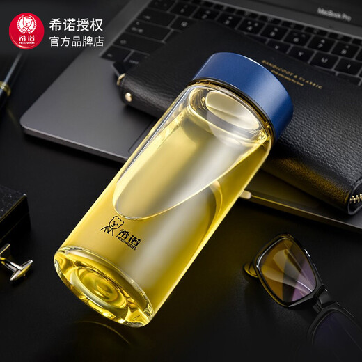 Copa de vidrio Xino Nuevo taza de té de gran capacidad de una sola capa para hombres y mujeres Té de agua transparente de agua para negocios Use portátil Home Use Violet-XN6173- 300ml
