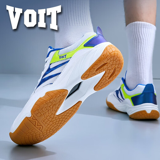 Walter table tennis shoes summer single mesh breathable men's low-top shock-absorbing running shoes non-slip wear-resistant badminton competition sports shoes white blue 988AT 41