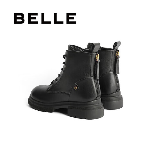 Belle Comfortable Martin Boots Women's Winter New Shopping Mall Sheepskin Fashion Boots B7E2DDD4 Black - Velvet Lining 40 (250mm)