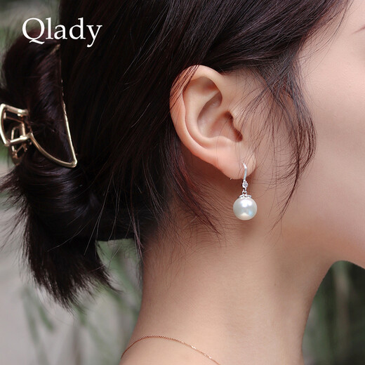 Qlady imitation pearl earrings, feminine, high-end, silver earrings, earrings, 2025 earrings, birthday gift for wife