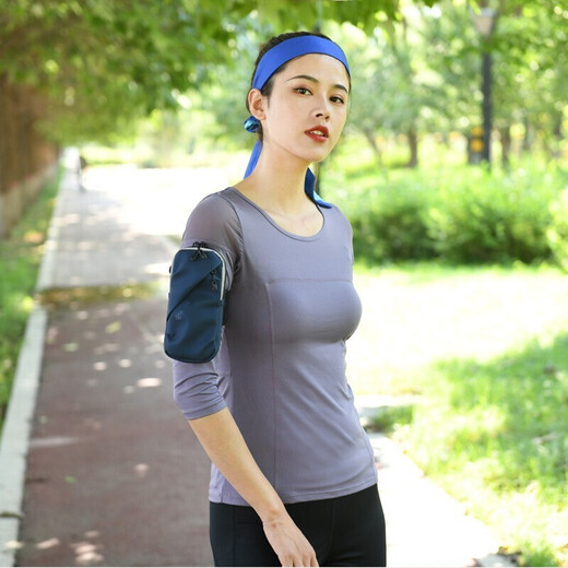 Jiucan mobile phone arm bag for men and women outdoor fitness running water-repellent arm bag wrist bag mobile phone case wrist cover new silver gray