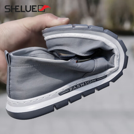 奢略（SHELUE）品牌老北京布鞋2025新款软底一脚蹬鞋春季舒适透气休闲帆布鞋男 黑色 43