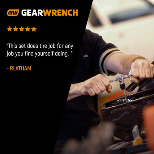 GEARWRENCH 77 件 SAE/公制棘轮水龙头和模具套装 -3887