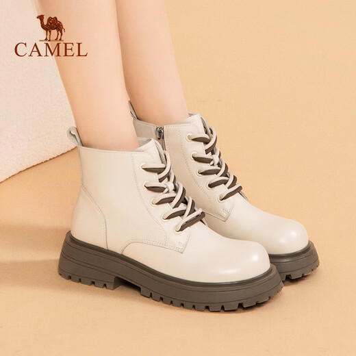 Camel (Kamel) Martin -Stiefel für Frauen im Herbst und Winter Neue komfortable Casual Women's Shoes Short Stiefel Britische Mango -Head Frauenstiefel LF222W7732 M White 36 36