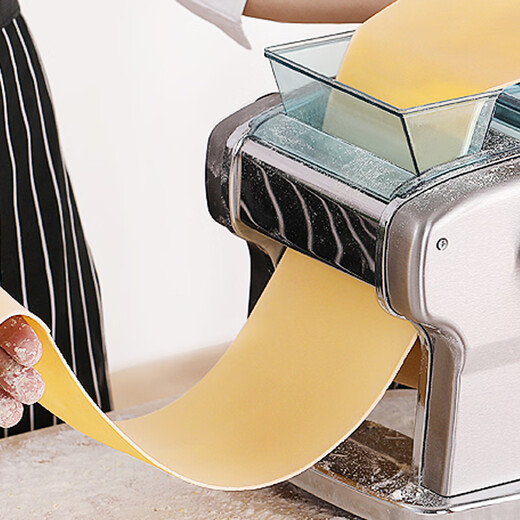 Jun Wife (JUNXIFU) Electric Noodle Machine Stainless Steel Noodle Press Small Commercial Noodle Machine Fully Automatic Intelligent Home Roller Noodle Machine Noodle Drying Machine Dumpling Wonton Skin Butterfly Noodle Drinking Machine Stainless Steel Two Knife Noodle Skin + 3 kinds of noodles With Color Box + Outer Box With Gifts