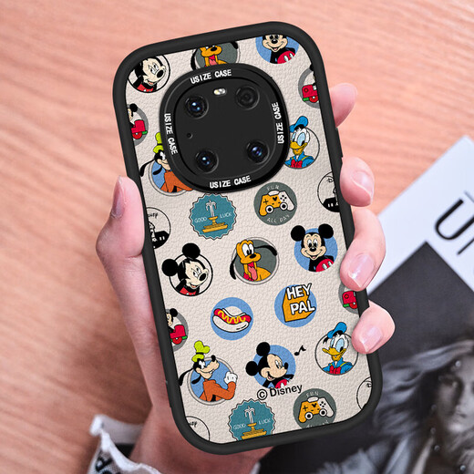 富界【迪士尼授权】华为mate70pro+手机壳60硅胶软壳镜头全包保护套新款防摔小羊皮创意卡通潮牌高级 小胖妞黑色X1478迪士尼 华为Mate60RS