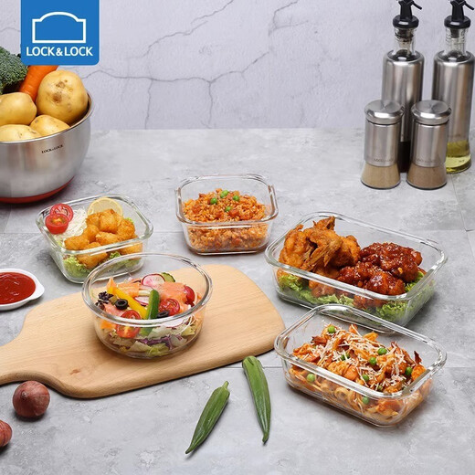Serrure verrouillage (verrouillage / verrouillage) Grass à quatre côtés en verre résistant à la chaleur Boîte de maintien frais de maintien de la boîte à lunch High Borosilicate Refrigérateur Micro-ondes fourre