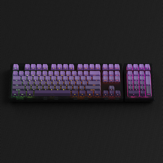Belly Spirit MK870Pro/MK-Pad 108-key Blackberry side engraving mechanical keyboard Three-mode Obsidian Bluetooth wired wireless Bluetooth customized computer game office Three-mode Obsidian (including MK-Pad)-Purple Qi Donglai side engraving Yuedong Red axis