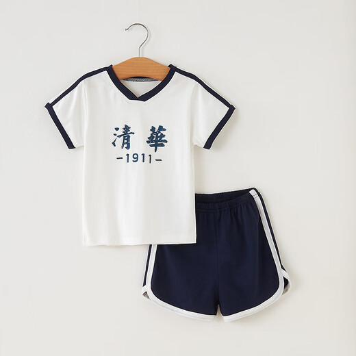 Shanou 2025 summer new baby summer suit boys' thin split Tsinghua North Korean children one-year-old clothes cotton set GML short-sleeved cover-Beijing Hong 80 CM