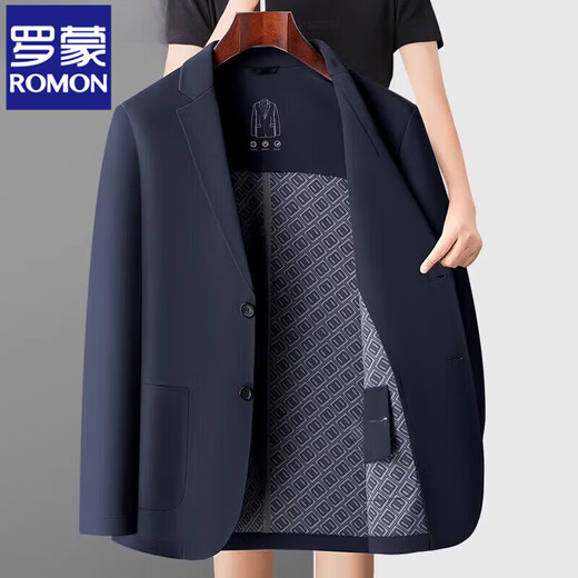 
ROMON high-end traceless casual suit men's spring and autumn suit jacket slim business elastic middle-aged daddy suit Y12397 khaki XL 180 [suitable for 135-150Jin [Jin equals 0.5 kg]]