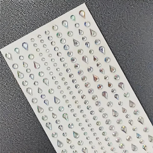 Xuanluo Zhenpin Aurora Butterfly Stickers Children's Stage Makeup Diamond Stickers Tear Diamond Stickers Diamond Fairy Makeup Stickers Makeup Eye Makeup Eye Corner Butterfly Glowing Water Drops Round Approximately 230 Pieces