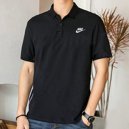 耐克（NIKE）男装 春夏季新款运动服跑步健身上衣时尚休闲翻领短袖全棉POLO衫 FN3895/POLO衫/黑色 S 165/84
