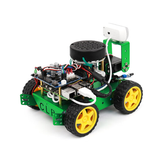 CreateBlock Raspberry Pi Car Raspberry Pi 5 Smart Car Visual Visual Ai Mcnum Wheel Programming Robot Development Board Identification Visual Identification et suivi Metal Metal Ai Wheel Car (PI5 / 16G Motorard)