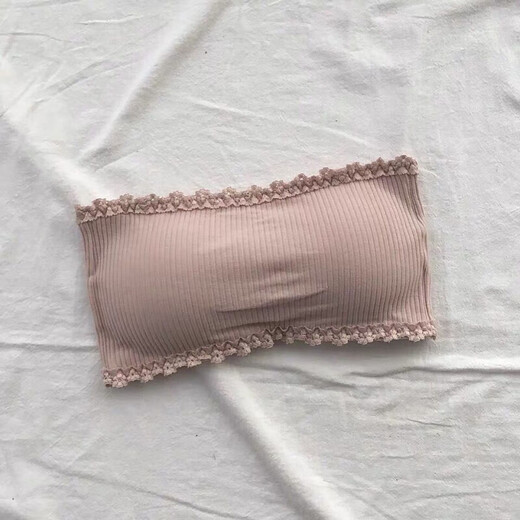 Kua Ge Strapless Student Korean Style Underwear Women's Sports Wrap Chest High School Student Girls Bottoming Bandeau Bra Gray One Size 80-120Jin Jin is equal to 0.5 kg