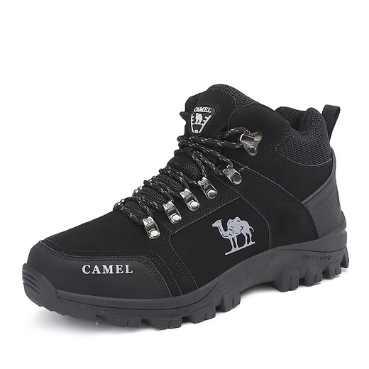 Kamel Dynamische Kamelschuhe für Winter plus Samt verdickte warme Baumwollschuhe wasserdichte nicht rutschfeste Kleidung-resistente Schuhe Outdoor Sport atmungsablöschbarer Freizeitschuhe 3895 Schwarz plus Samtstil 36