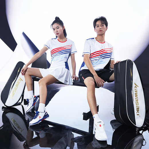 Kawasaki (KAWASAKI) badminton bag large capacity portable shoulder bag racket bag bag 3 pack A8355 black gold