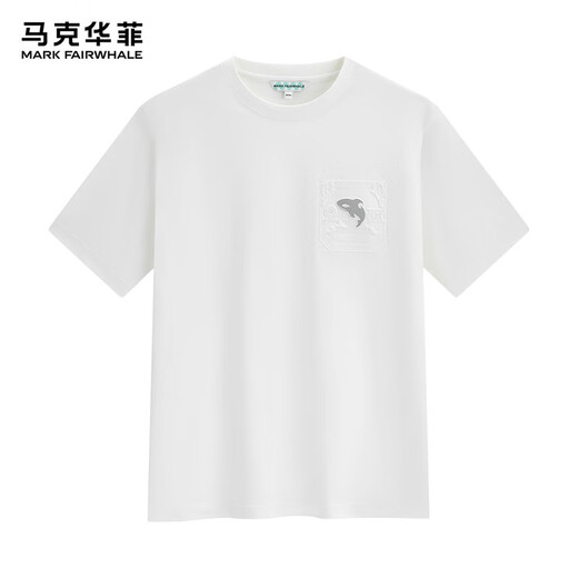 马克华菲T恤男春夏季透气休闲短袖上衣男士舒适简约打底衫 本白 54/XL 