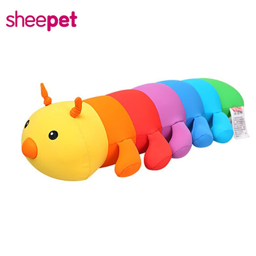 舒宠（sheepet）毛毛虫毛绒儿童玩具粒子娃娃公仔长条枕大号七彩虫礼物送女生 七彩虫小号