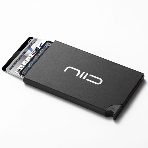 Niid Aluminiumlegierung Ultra-Thin-Kartenbox-Visitenkartenhalter für Herrenkartenaufkleber Anti-Diebstahl- und Demagnetisierungsbank-Kartenhalter offizielles Flaggschiff Premium Schwarz