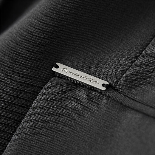 Shandubila 2025 Spring and Autumn Blazer Feminine Commuting One-Button Metal Label Fake Pocket Suit Dark Gray S