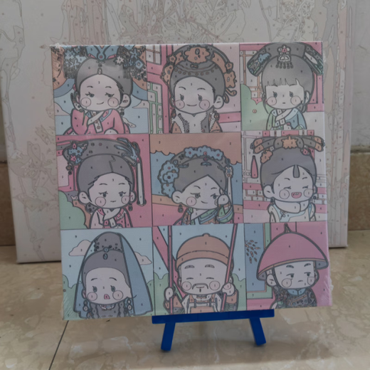 初音未来diy数字油画儿童简单手工填色画学生手绘丙烯油彩画 FQ719 20*20绷好带背板++画架颜料画笔