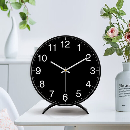 Momen pendulum clock quartz living room desktop metal desk clock home desktop fashion clock sitting clock with beautiful meaning white surface (metal frame) 36cm14 inches