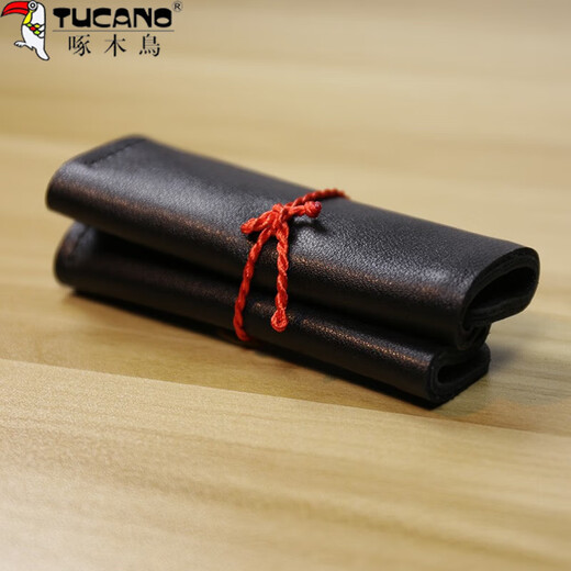Woodpecker (Tucano) Mini petit portefeuille ultra-midi pour les hommes Clip de cuir en cuir véritable pour hommes pour le portefeuille vertical des jeunes hommes pour le café des messieurs