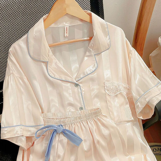 Meidai trifft Bingsi Pyjamas für Frauen im Sommer Neue einfache Ins-Stil hochwertige Studenten kurzärmelige Sommerhaus