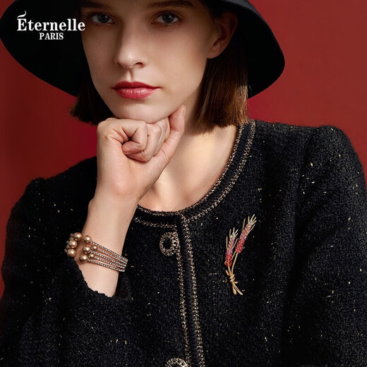Eternelle French eternal original design internet celebrity jewelry brooch for women niche design collar pin clothing brooch brooch bright gold