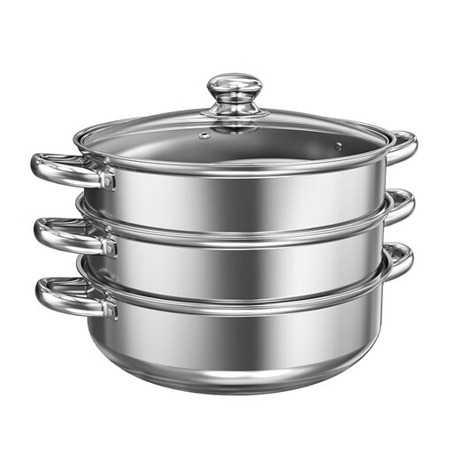 Concave induction cooker special soup pot steamer round bottom commercial induction cooker concave hot pot 316 stainless steel steamer single layer soup pot ordinary style free steaming sheet 30cm