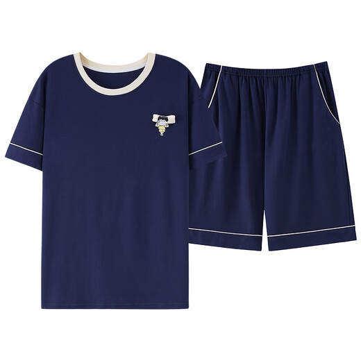 Cat men's pajamas, comfortable and loose home clothes, summer soft and casual pure cotton short-sleeved suit, item number: GH-14101 L Recommended weight 100-130 Jin [Jin equals 0.5 kg]