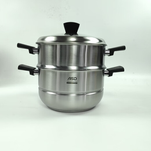 ASD ASD steamer ZS24V3J household food grade 304 stainless steel double bottom two-layer soup steamer ZS22V3J ZS24V3J (5.6L soup steamer) 2 layers 24cm