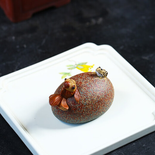 Xishanyuan Yixing original mineral purple mud good luck tea pet ornaments fully handmade household tea ceremony tea table kungfu tea set accessories good luck head