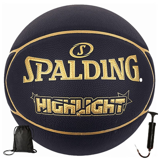 斯伯丁（SPALDING）篮球highlight黑金星形7号球7片皮比赛训练室内外耐磨篮球76-869Y