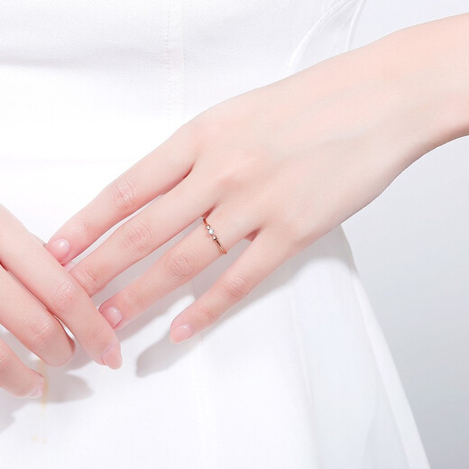 Saturday Fortune (ZLF) Diamond Ring Women's 18K Gold Diamond Bow Rose Gold Ring No. 10