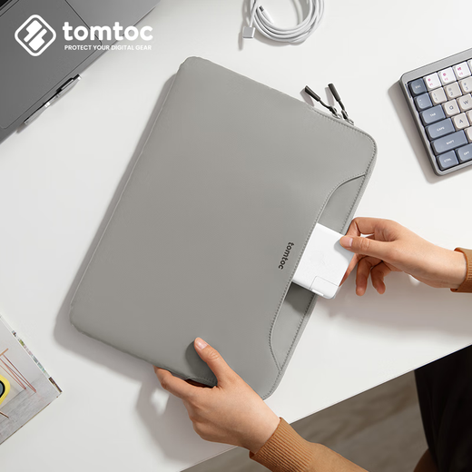 Tomtoc thin and light laptop bag 14 inches laptop sleeve Lenovo Xiaoxin Apple MacBook Pro M5 black sand gray 14 inches