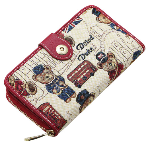 Hua Xiaoyao La pequeña concubina del vecino 2021 NUEVA billetera Long Bear Multi-Card Girl's Clutch Multi-Function Willet Willet Red