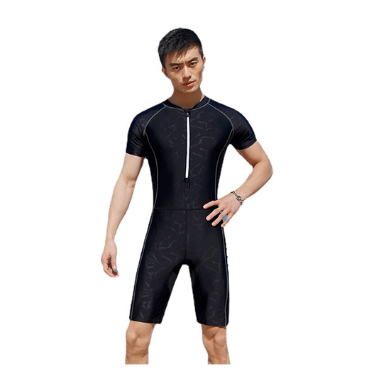 MORTEN SOLUM2025 new wetsuit one-piece men's black slim-fitting short-sleeved five-point beach sports swimsuit H95 L (height 155-170/weight 90-110 can be worn
