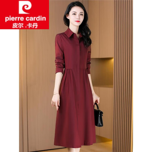Veste de brise-vent pour femmes de Pierre Cardin pour femmes mi-longueur 2025 Nouveau style de tempérament Célébrité simple couche heureuse belle-mère printemps et manteau d'automne Nouveau produit Rose rouge xl