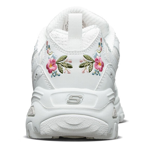 
Skechers women's shoes 2024 spring and autumn new elegant butterfly embroidered casual shoes for women thick sole heightened daddy shoes women's sports shoes 11977-WHT 35