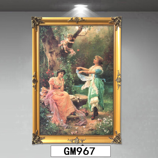 林格印象世界名画希腊神话天使油画欧式古典人物美女挂画客厅玄关装饰画 GM967 单幅-含框尺寸50*60厘米单幅价