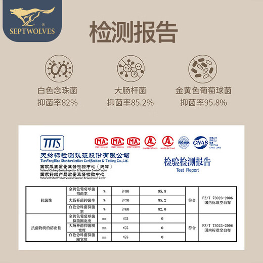 SEPTWOLVES thermal underwear men's pure cotton antibacterial autumn clothing autumn trousers men's round neck suit autumn and winter underwear