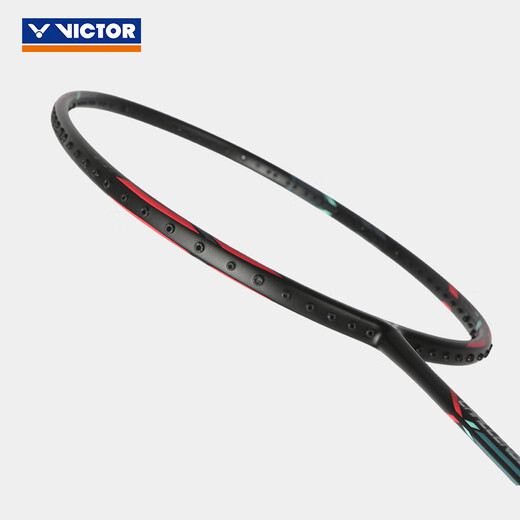 Victor Badminton Racket Single Shot, versión ofensiva ofensiva de nivel de entrada de carbono completo de Challenger 9500/9500PRO RACKET 9500 CD Black-4u roscado