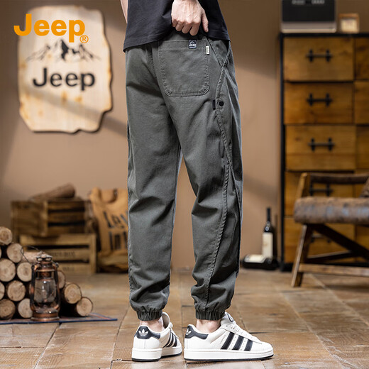 吉普（JEEP）男士工装休闲裤男2025春季新款高端束脚裤百搭宽松哈伦长裤子男裤