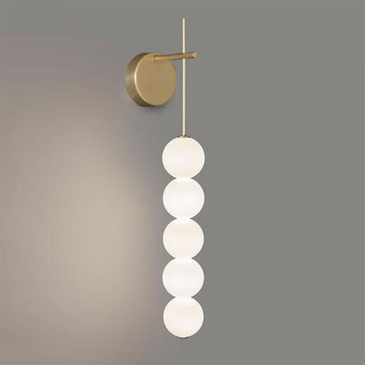 Yaotian Bedroom Lamp Living Room Staircase Designer Spherical Decoration Long Wall Lamp Wall Lamp Long Wall Lamp Porch French Style Golden Lamp Body Long Style (Acrylic Ball)