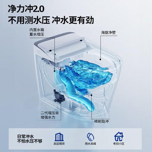 
JOMOO Smart Toilet Household Toilet Magic Bubble No Hydropressure Restricted Energy Saving and Antibacterial All-in-one ZS680 Flagship Main Recommendation - Magic Bubble + Zero Pressure Power Pump 305 Pit Distance (within 290-390)