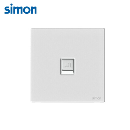 Simon switch socket M7 series AG glass panel crystal diamond white household wall type 86 ultra-thin steel base plate One computer network socket