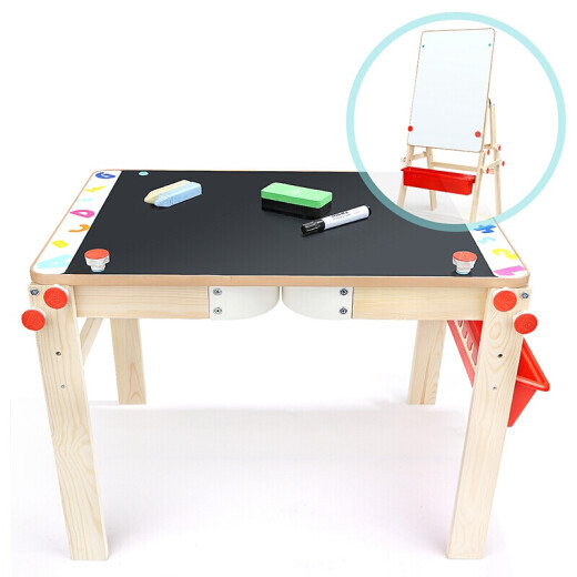 Tebaoer two-in-one table-type children's drawing board multi-functional blackboard double-sided writing board whiteboard boys and girls children's toys learning table painting tools early education holiday gift box