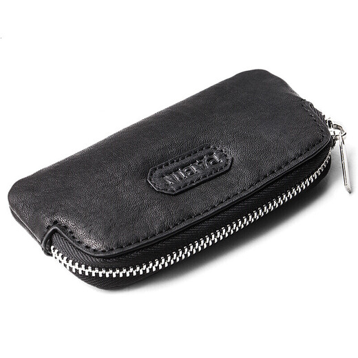 Bolsa de llave de pabina, billetera de cupón multifunción plantada de coches de primera capa, bolsa de cupón multifunción, bolso pequeño universal masculino y femenino PB517 negro